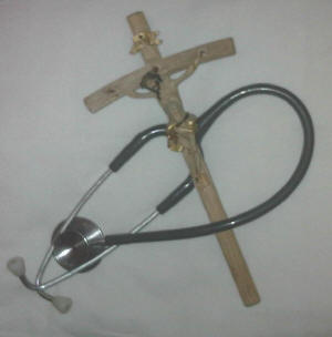 Cross and stethoscope