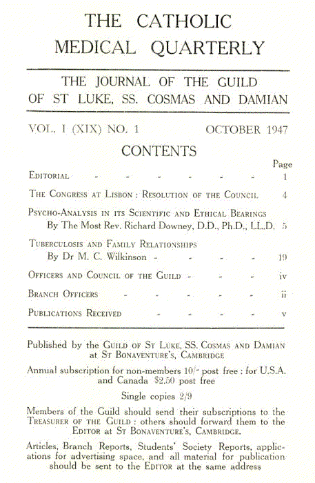 CMQ 1947 Contents Page
